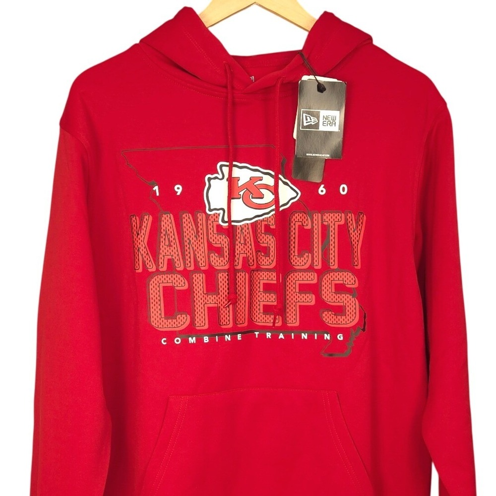 New Era Kansas City Chiefs Hoodie Mens Medium Red Sweatshirt Pullover NFL NEW